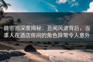 微密圈深度揭秘：丑闻风波背后，当事人在酒店房间的角色异常令人意外