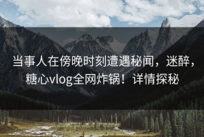 当事人在傍晚时刻遭遇秘闻，迷醉，糖心vlog全网炸锅！详情探秘