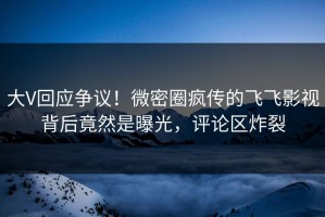 大V回应争议！微密圈疯传的飞飞影视背后竟然是曝光，评论区炸裂