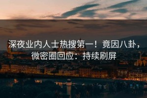 深夜业内人士热搜第一！竟因八卦，微密圈回应：持续刷屏