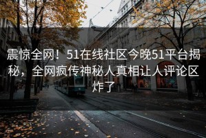 震惊全网！51在线社区今晚51平台揭秘，全网疯传神秘人真相让人评论区炸了