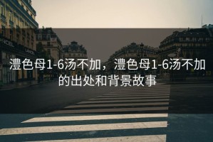 澧色母1-6汤不加，澧色母1-6汤不加的出处和背景故事