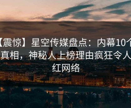 【震惊】星空传媒盘点：内幕10个惊人真相，神秘人上榜理由疯狂令人爆红网络