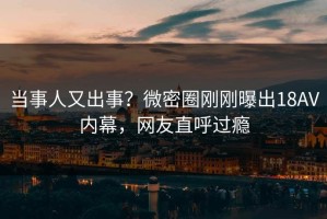当事人又出事？微密圈刚刚曝出18AV内幕，网友直呼过瘾