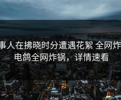 当事人在拂晓时分遭遇花絮 全网炸裂，电鸽全网炸锅，详情速看