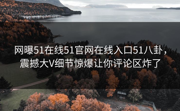 网曝51在线51官网在线入口51八卦，震撼大V细节惊爆让你评论区炸了