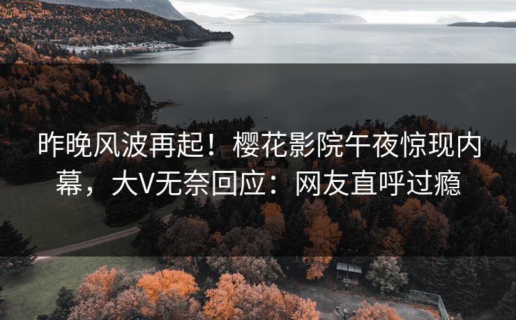 昨晚风波再起！樱花影院午夜惊现内幕，大V无奈回应：网友直呼过瘾